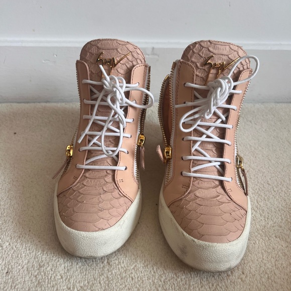 Giuseppe Zanotti python embossed trainers blush pink - Picture 5 of 6